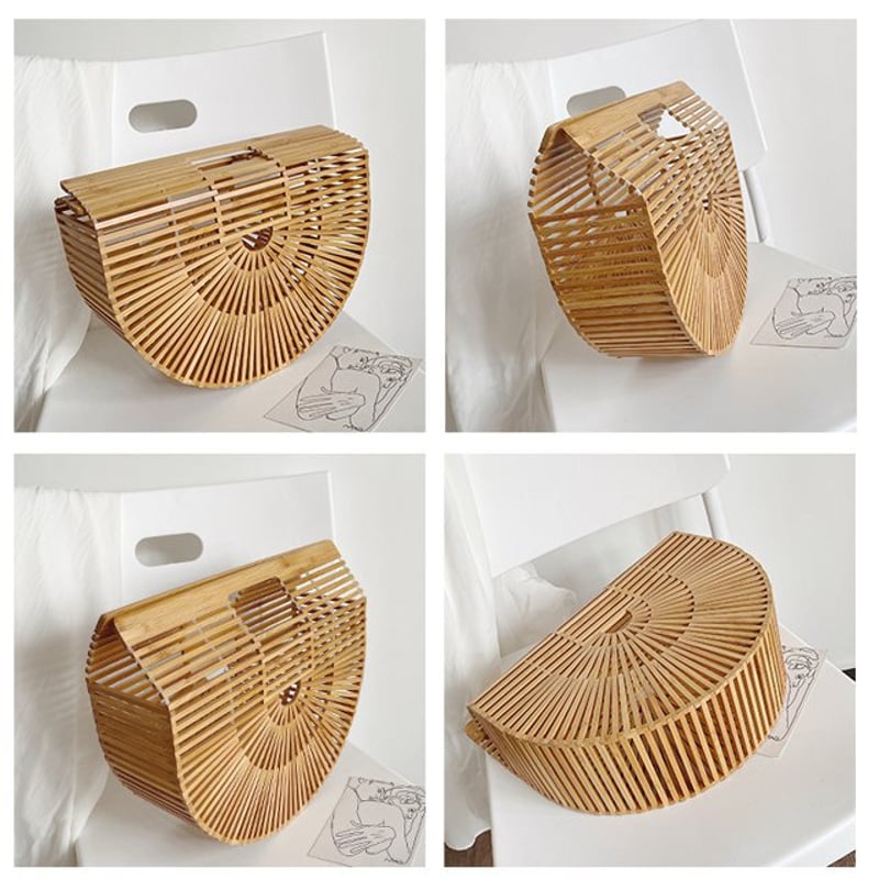 美品⭐︎あけび籠　籠バッグ　クラッチバッグ 白あけびこだし編み手提げ籠バッグ（小） | 虎斑竹専門店 竹虎