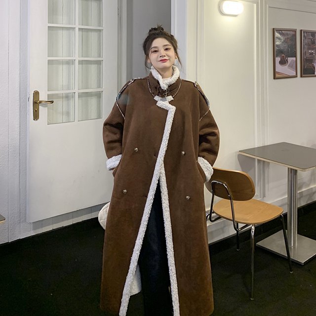 美品★ベルベット★アメリカ製　フェイクムートン　ロングコート URBAN RESEARCH ROSSO WOMEN（アーバンリサーチ ロッソ）の「フェイク