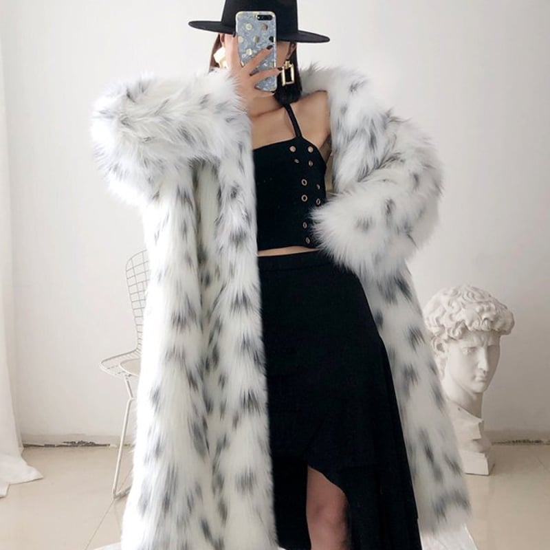 フォックスファーコート イミテーション ミドルファーコート ファー