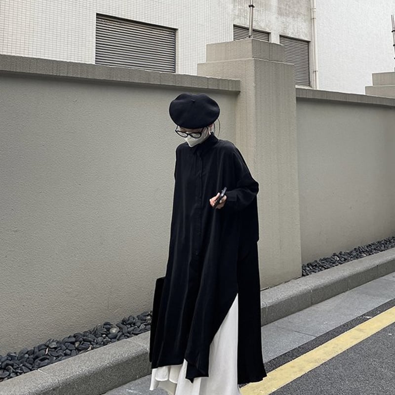 セットアップ】アシメントリーシャツ＋スカート モード系 サブカル