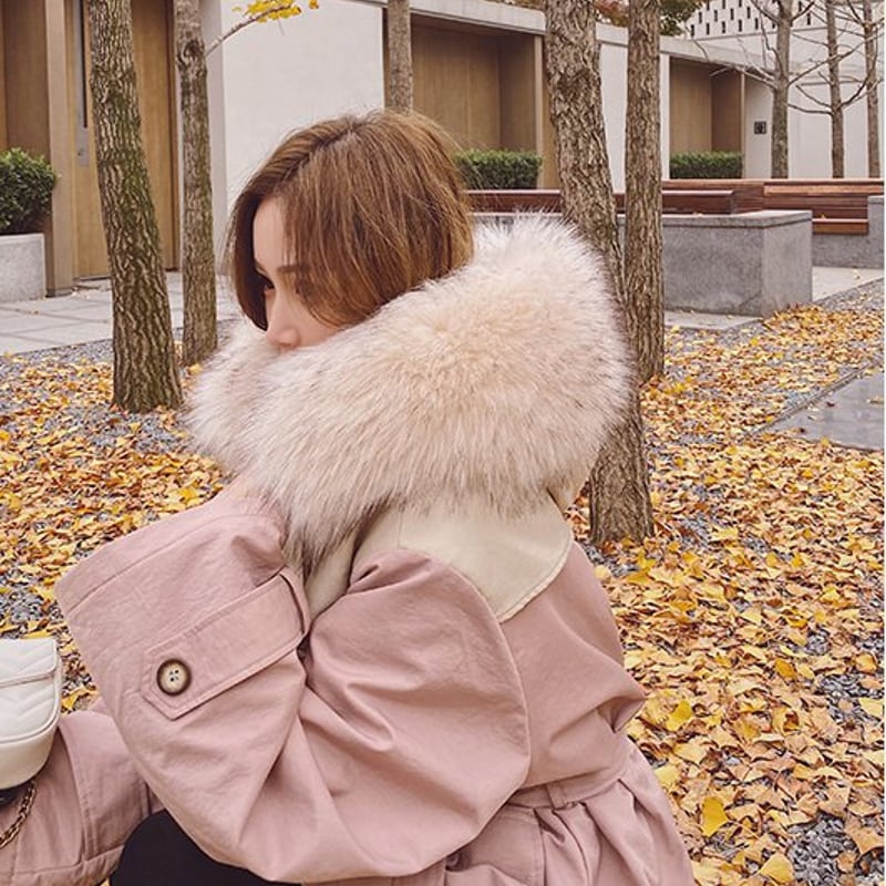 ビッグファー モッズコート コットンジャケット フード付き ジャケット