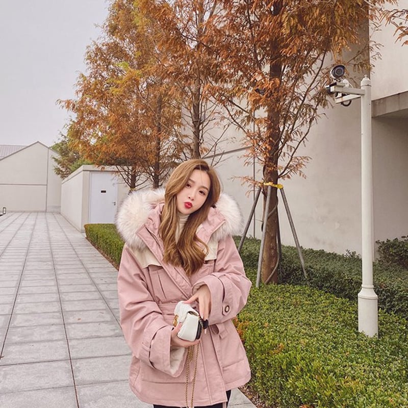 ビッグファー モッズコート コットンジャケット フード付き ジャケット