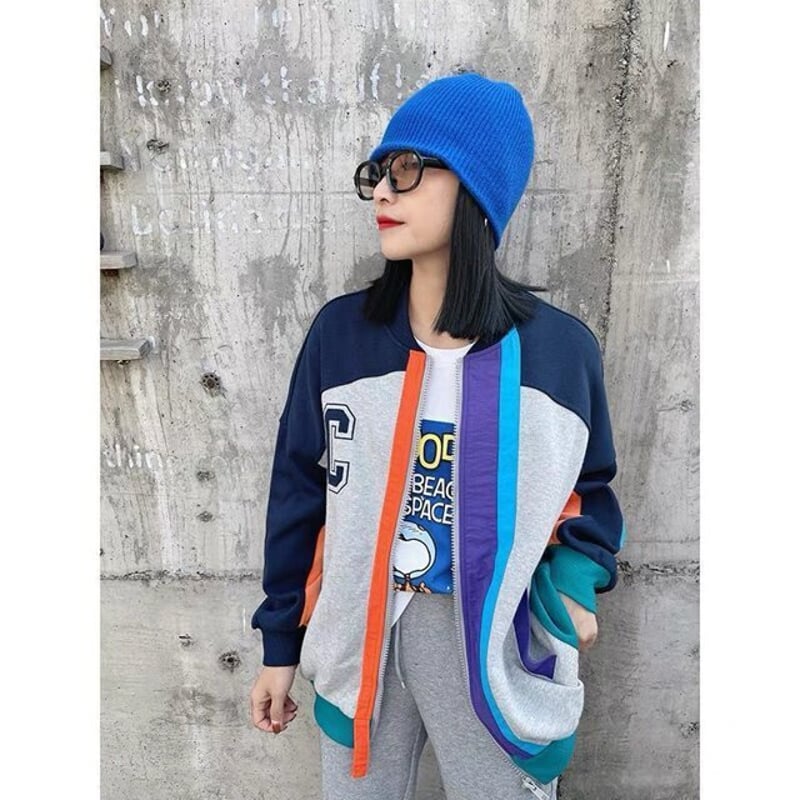 トリコロールカラー ジャケット ブルゾン スポーツカーディガン  