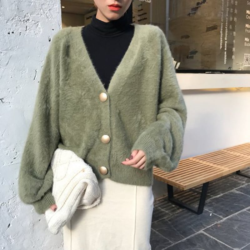 Vネックカーディガン フリース 5カラー b301 | selectshopebelliss