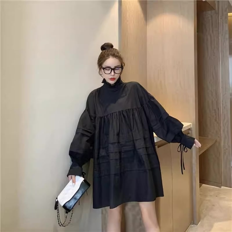 バックリボンブラウス シャツワンピース 2way シャツ ブラウス