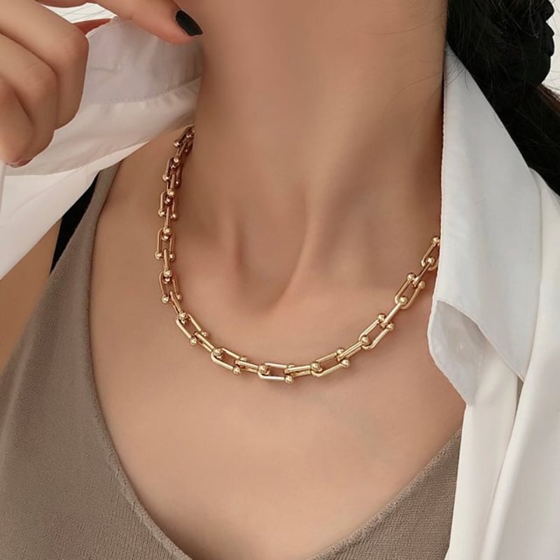 チェーンネックレス チェーン ネックレス U字 アクセサリー