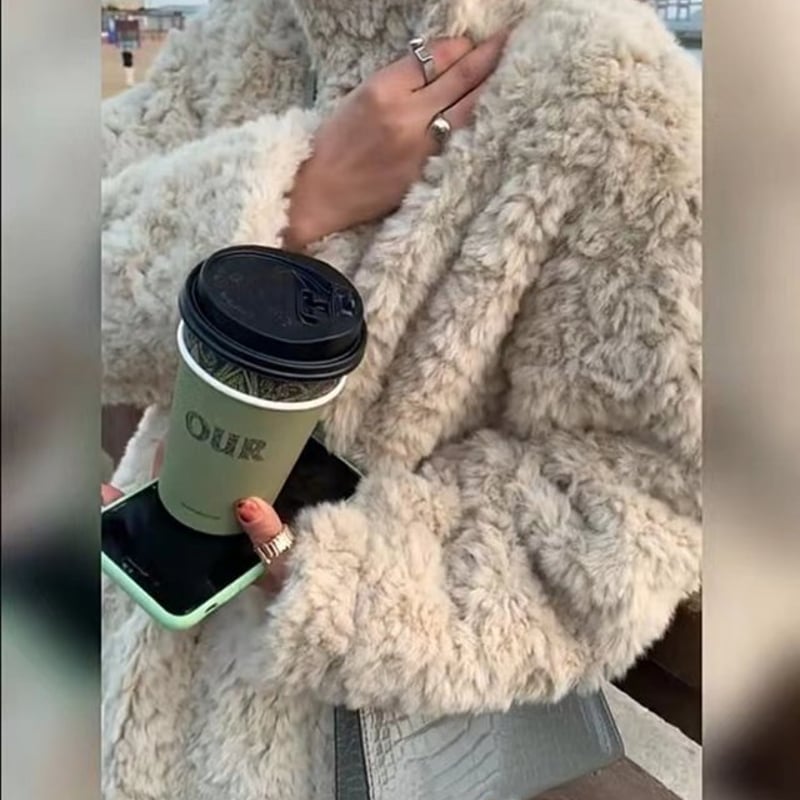 もこもこ ファーコート イミテーションファーコート ロングファー
