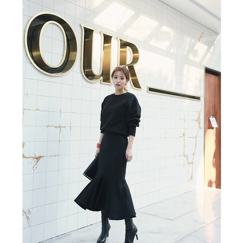 セットアップ】スウェット＋マーメイドスカート ニットアップ