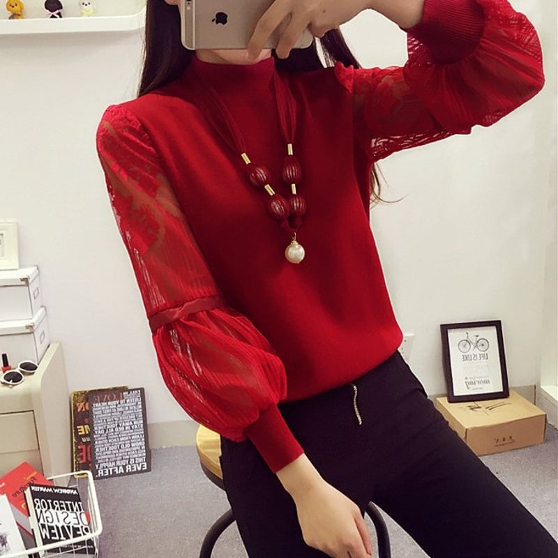 入荷待ち！メッシュトップス ランタン袖 シースルー ワインレッド 4XL/5L 入荷待ち！メッシュトップス ランタン袖 シースルー ワインレッド 4XL