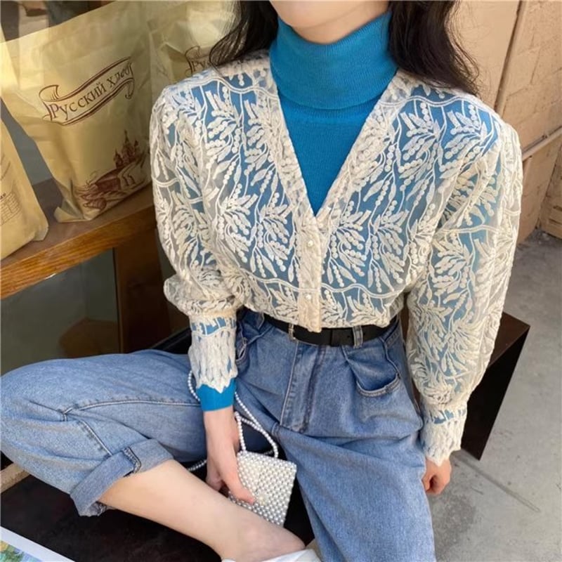 カデュネ　ドット刺繍シアーブラウスレイヤードTシャツ カデュネ ドット刺繍シアーブラウスレイヤードTシャツ - メルカリ