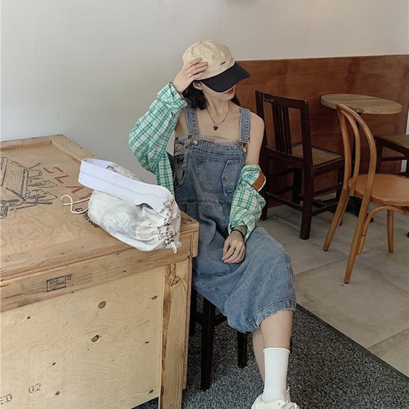 デニムサロペットスカート. デニム スカート オーバーオール