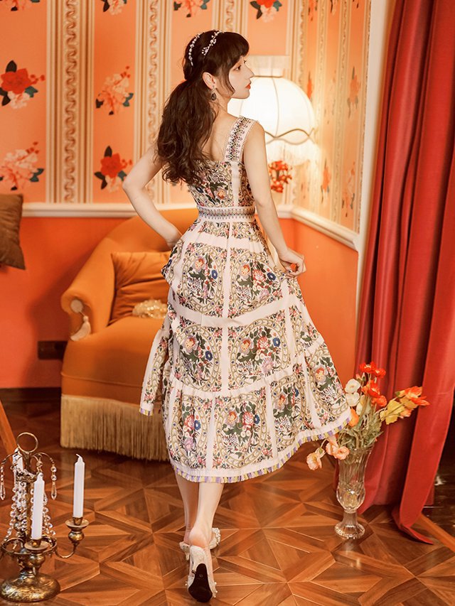 ヴィヴィアンタム チャイナ風ワンピース 希少 VIVIENNE TAM 花柄刺繍