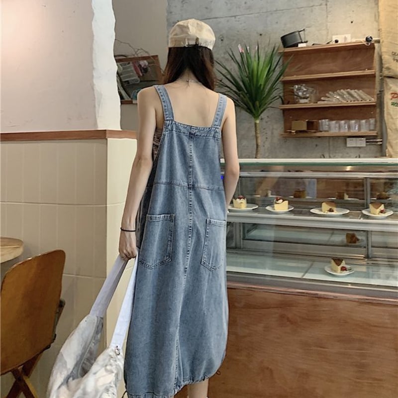 デニムサロペットスカート. デニム スカート オーバーオール