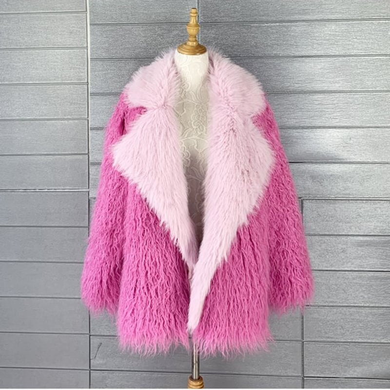 ピンクファーコート ファーコート エコファーコート ジャケット