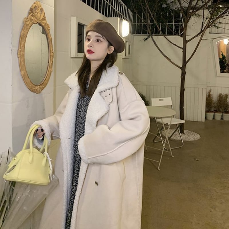 ムートンボアロングコート ボアジャケット ムートンコート ロング