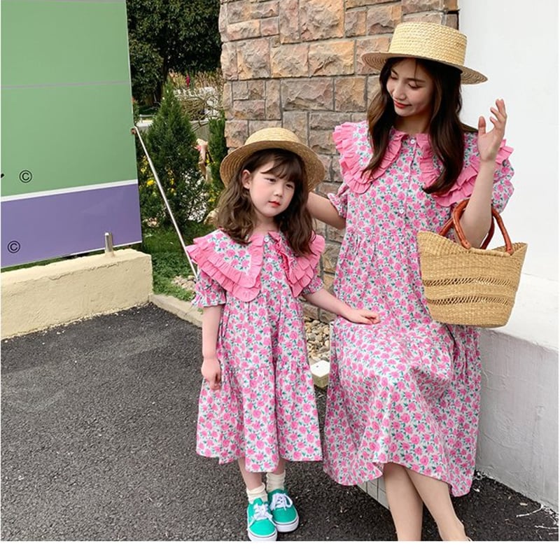 SET価格☆【親子コーデ】親子 ペアコーデ 双子コーデ ツイン 花柄