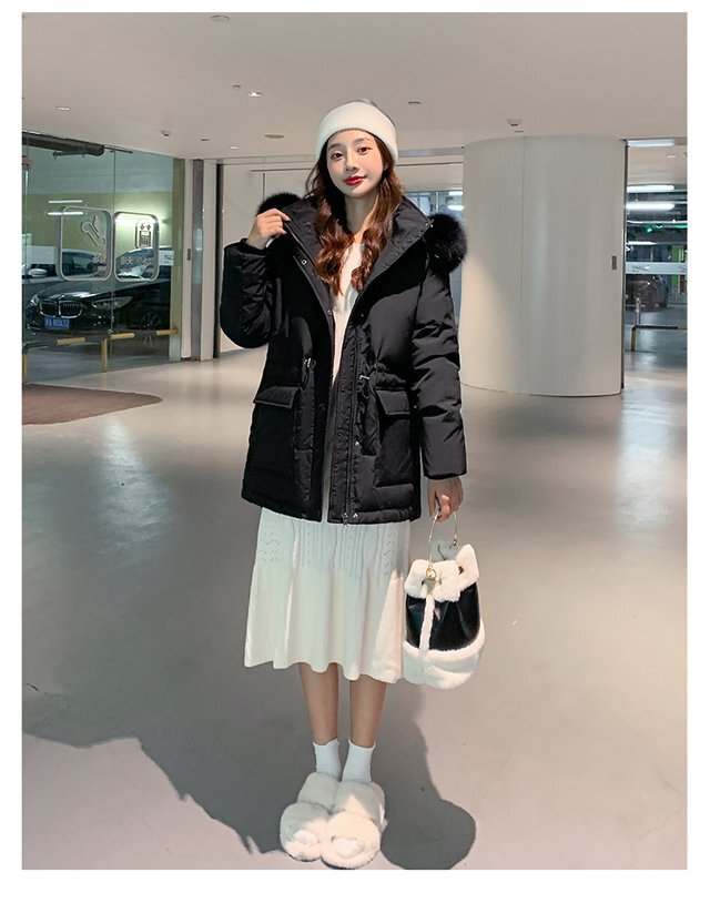 ファーフード付き ダウンジャケット ダウンコート ダウン