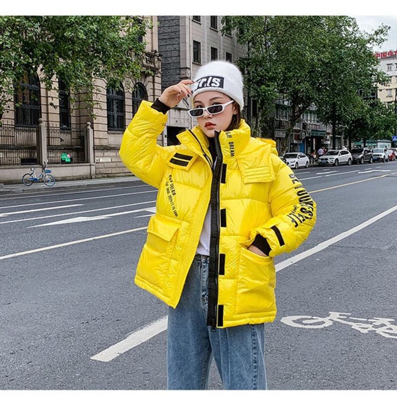 New Balance イエロー キルティングジャケット　ダウンジャケット カラフル ダウンジャケット ダウンコート コットンコート 厚手