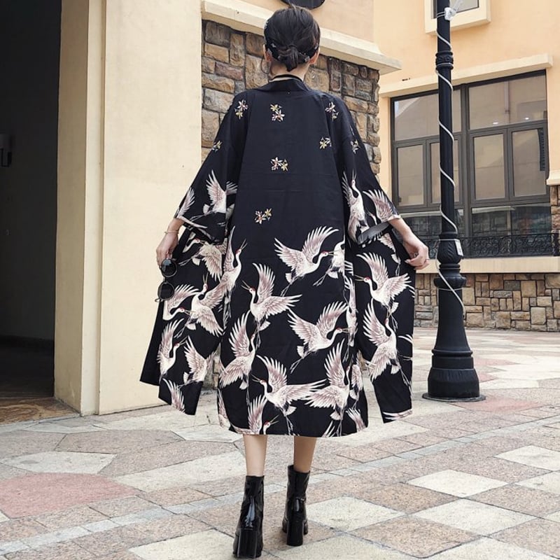 極美品　シヴァーライズ　着物風ガウン　ロングカーディガン　羽織　花柄　総柄　和柄 シヴァーライズ 総柄 花柄 ガウン 羽織り 着物風 ロング