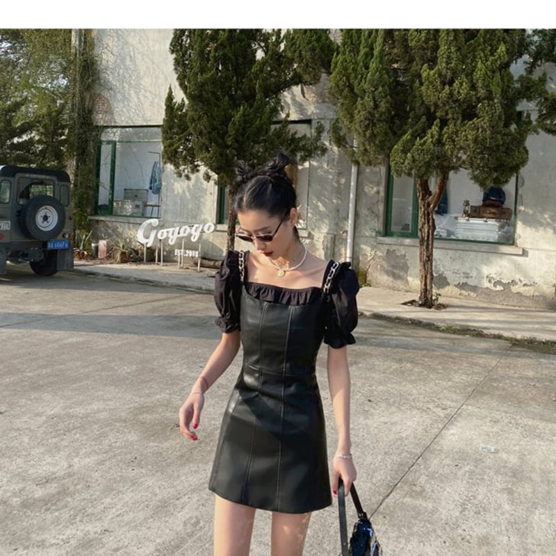 レザーワンピース ワンピース クール PUレザー セクシー レザー