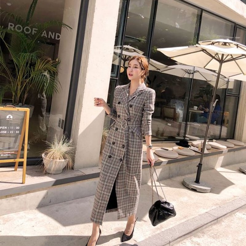 Burberry Londonウール混合チェック柄ダブルブレストコート Burberry Londonウール混合チェック柄ダブルブレストコート Burberry