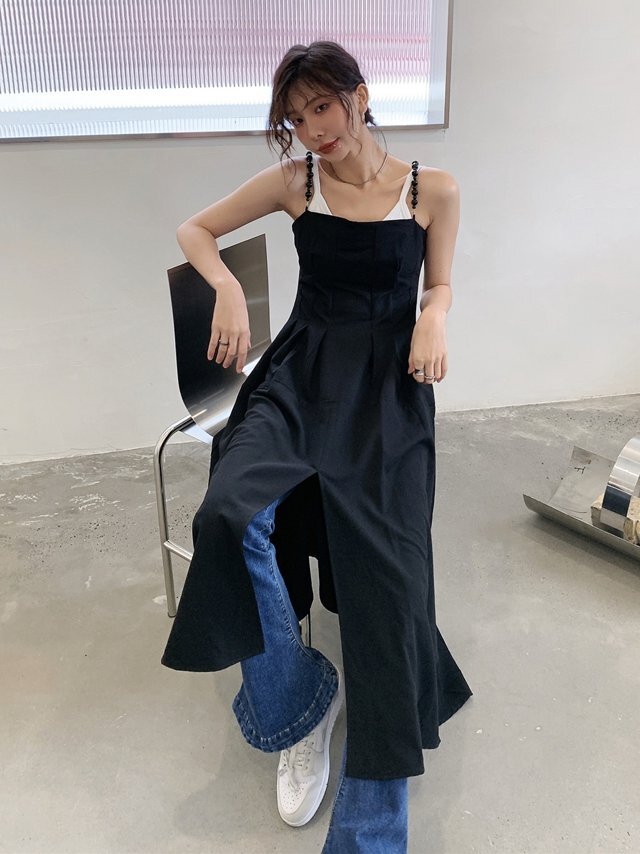 サスペンダーキャミワンピース 日本未発売】サスペンダースカート キャミソールワンピース