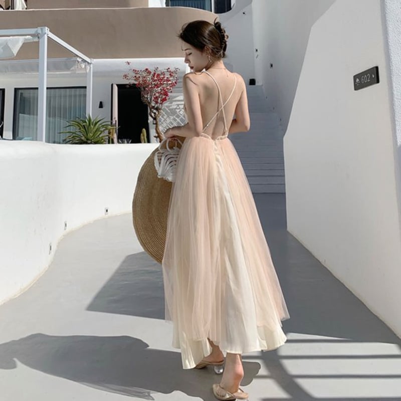 ピンク キャミソール ロングワンピース 価額交渉OK ピンク キャミ