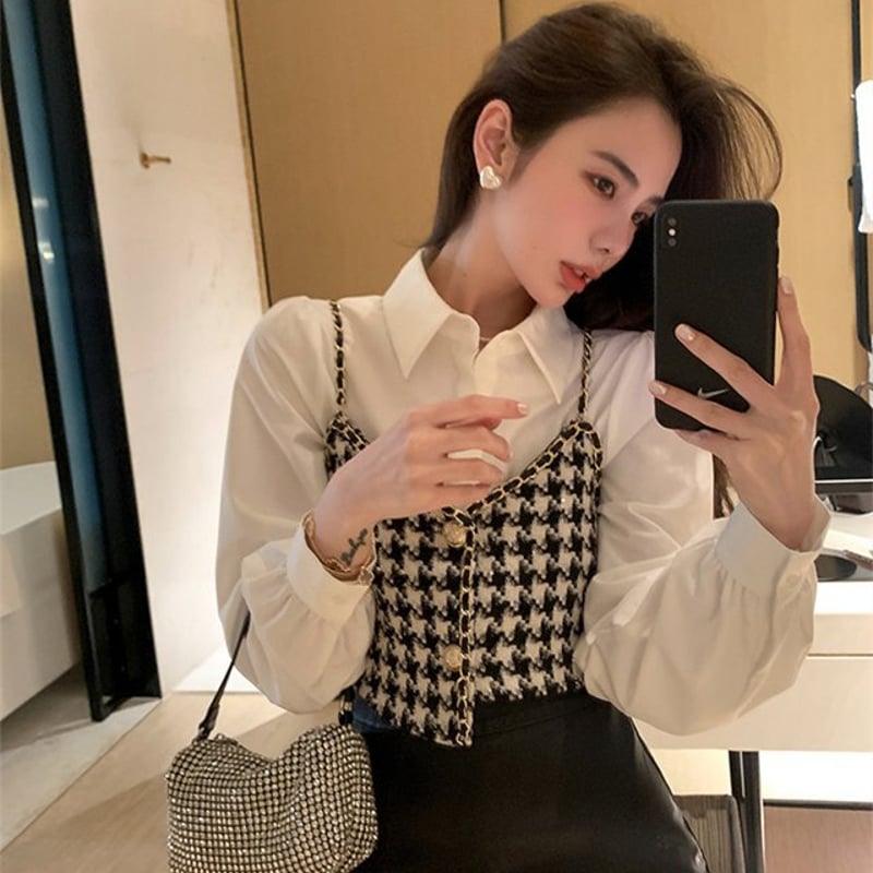 RYUKAGA キャミソールシャツ ビスチェ ホワイト RYUKAGA キャミソールシャツ ビスチェ ホワイト