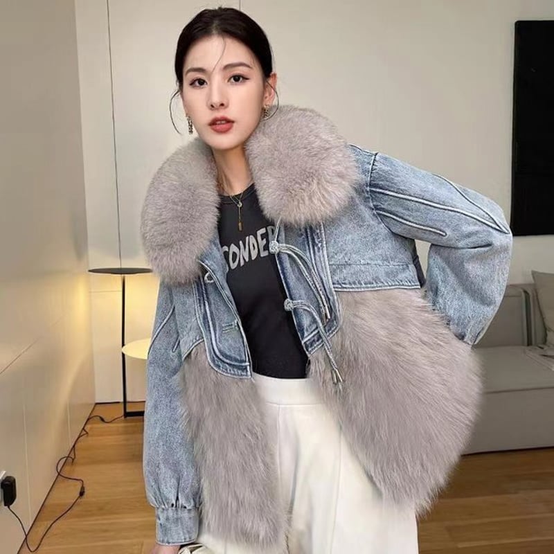 ダイアグラムエコファーデニムコンビジャケット