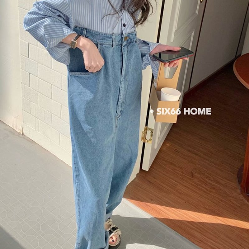 デニムジャンプスーツ 異素材MIX シャツ×デニムジャンプスーツ