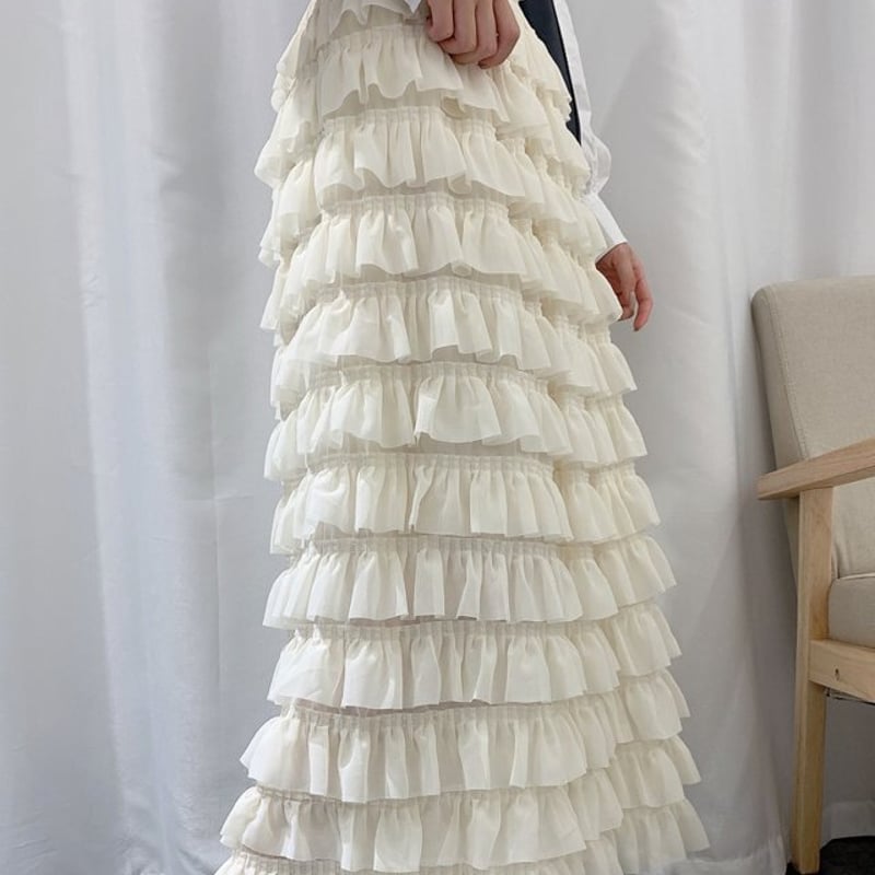 ティアードスカート フリルスカート ロングスカート マキシ