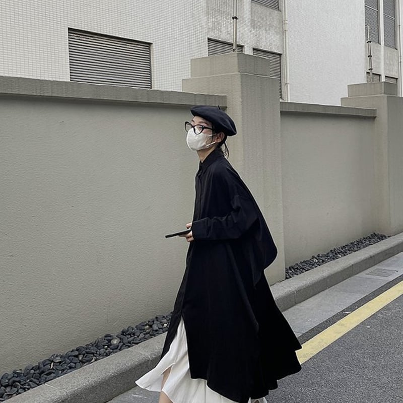 セットアップ】アシメントリーシャツ＋スカート モード系 サブカル