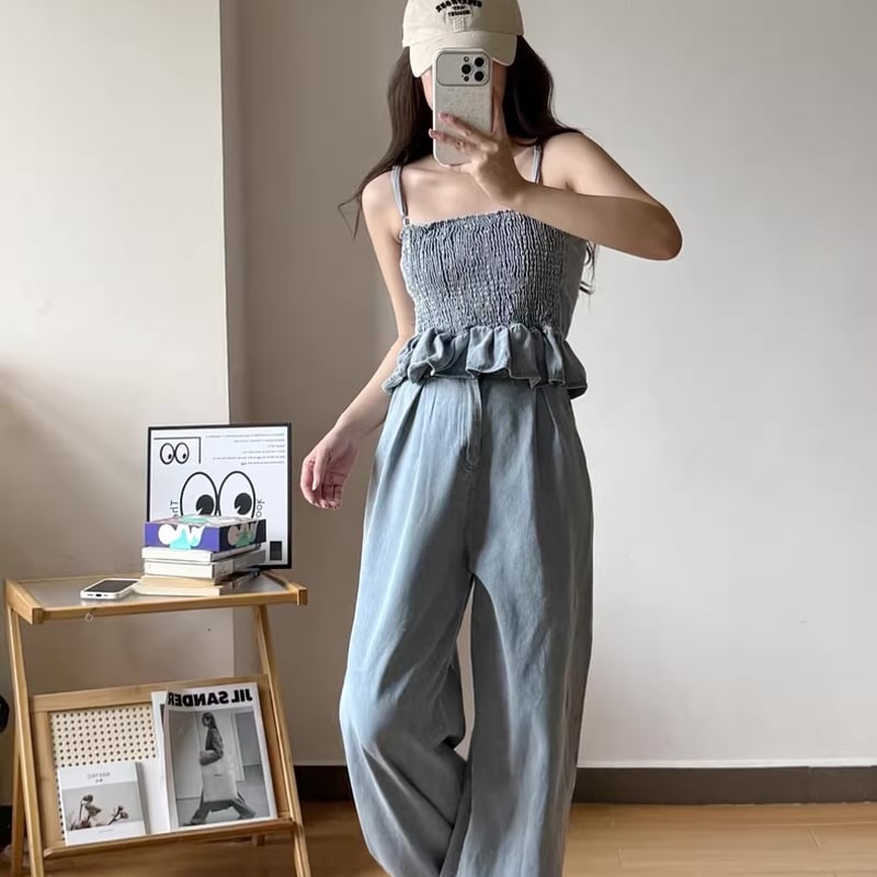 セットアップ】デニムセットアップ 上下セット キャミソール