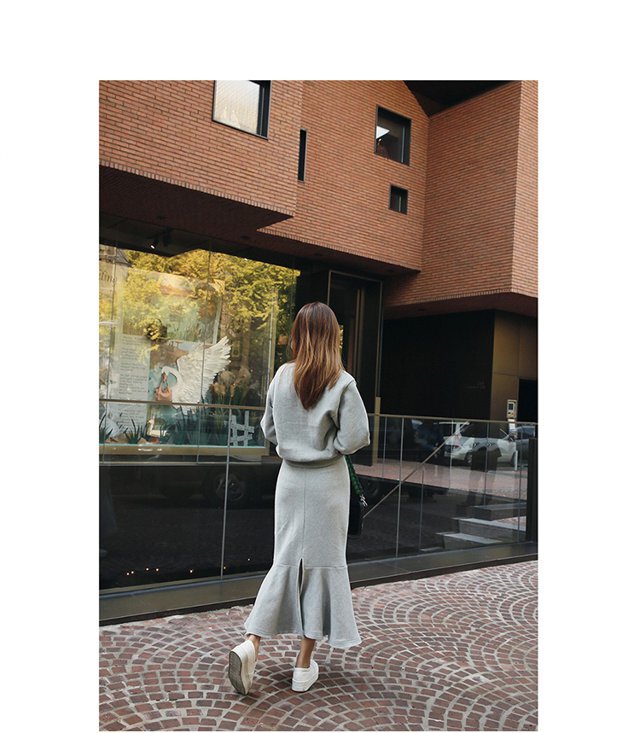 セットアップ】スウェット＋マーメイドスカート ニットアップ