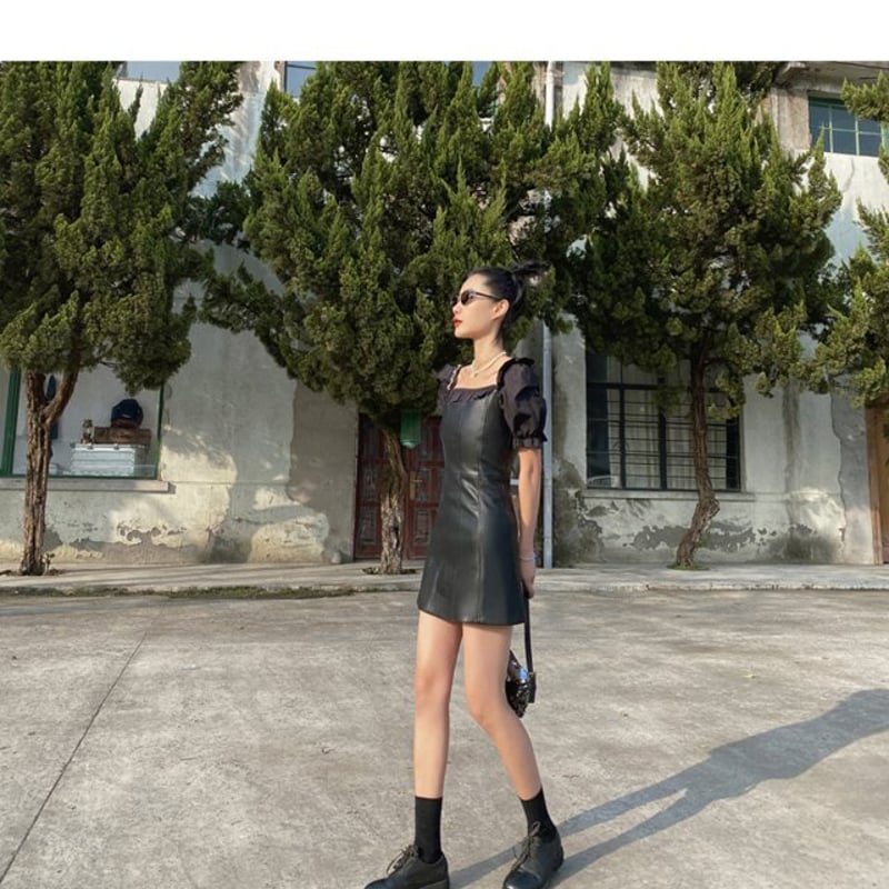 レザーワンピース ワンピース クール PUレザー セクシー レザー