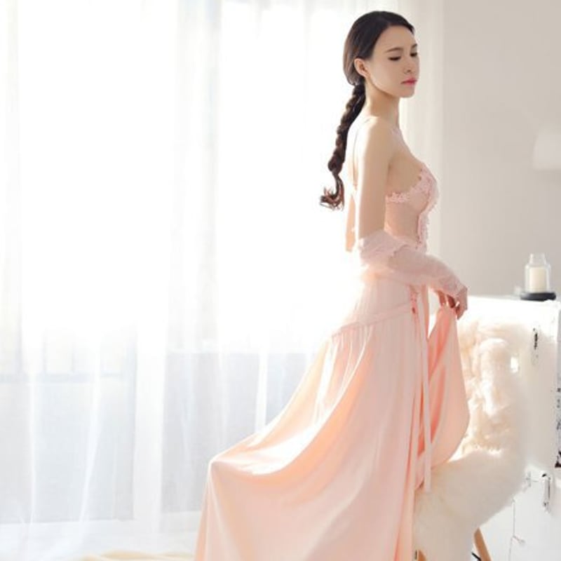 新品ラブベリー キャミ dress 白 ヒミコ 024シリーズ スリップ ロングキャミソール M L
