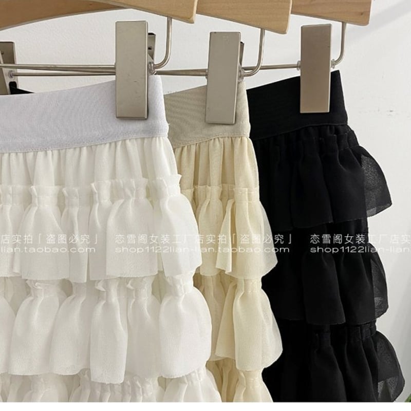 【美品】フミエタナカ　23AW　ティアード　ロングスカート　フリル　日本製　M 美品】フミエタナカ 23AW ティアード ロングスカート フリル