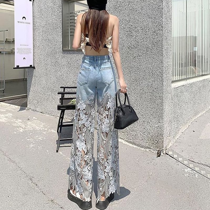 Ｙ’s♡ワイズ異素材パンツ 春夏パンツ レディース ボトムス プリーツ ワイドパンツ 異素材