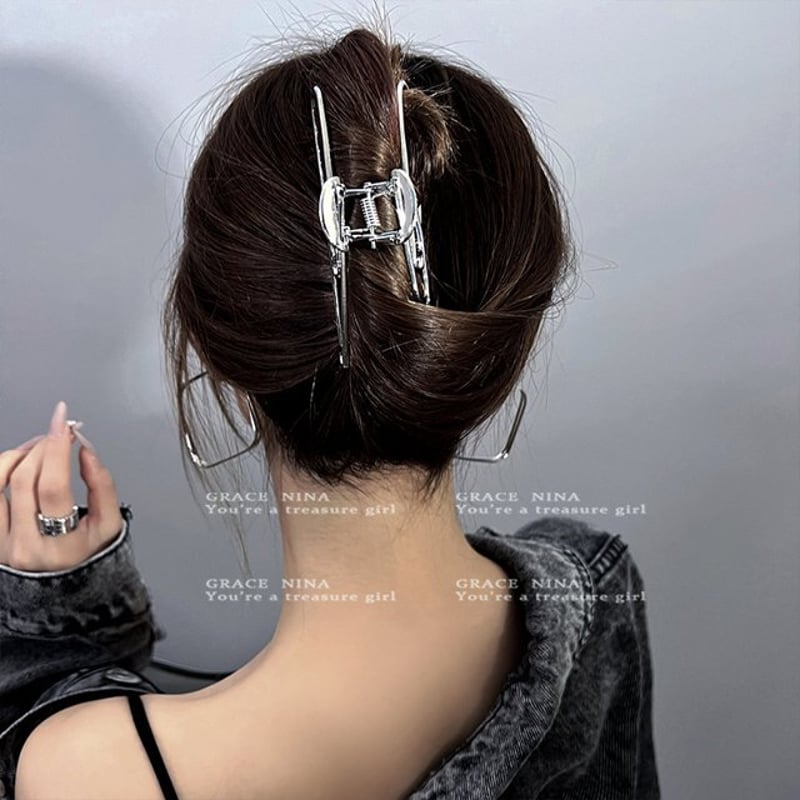 自家保管 ヘアクリップ シルバー レディース★ヘアピン お洒落 万能コーデ b-mkk-8507_1.jpg