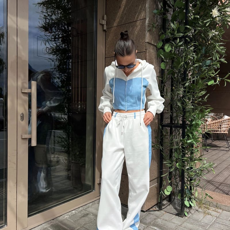 セットアップ】バイカラー スウェット セットアップ 上下セット 2点