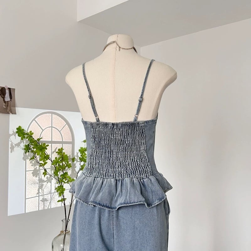 セットアップ】デニムセットアップ 上下セット キャミソール