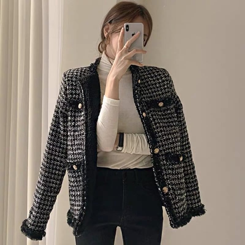 A*9様 【ハンガー付き】カンタレリ　コットン千鳥格子ジャケット44 春まで使える】千鳥格子ジャケット【セットアップ】|キャラ・オ
