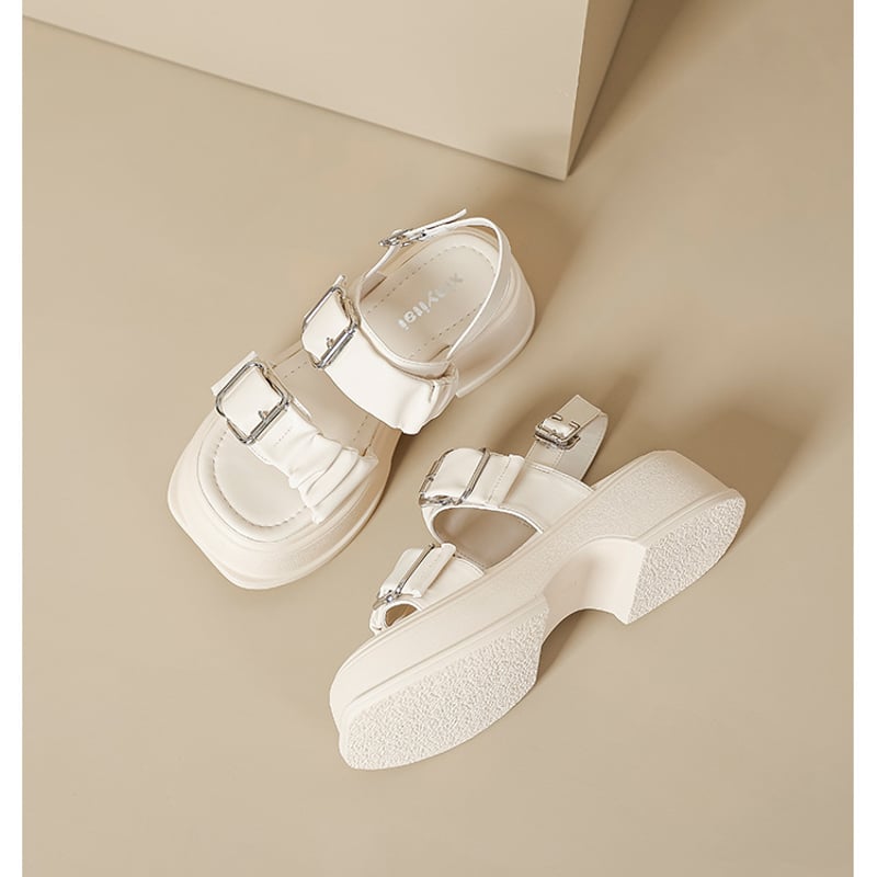 サンダル ダブルベルト　EUR37　（77g） SESTO サンダル ダブルベルト厚底サンダル レディース