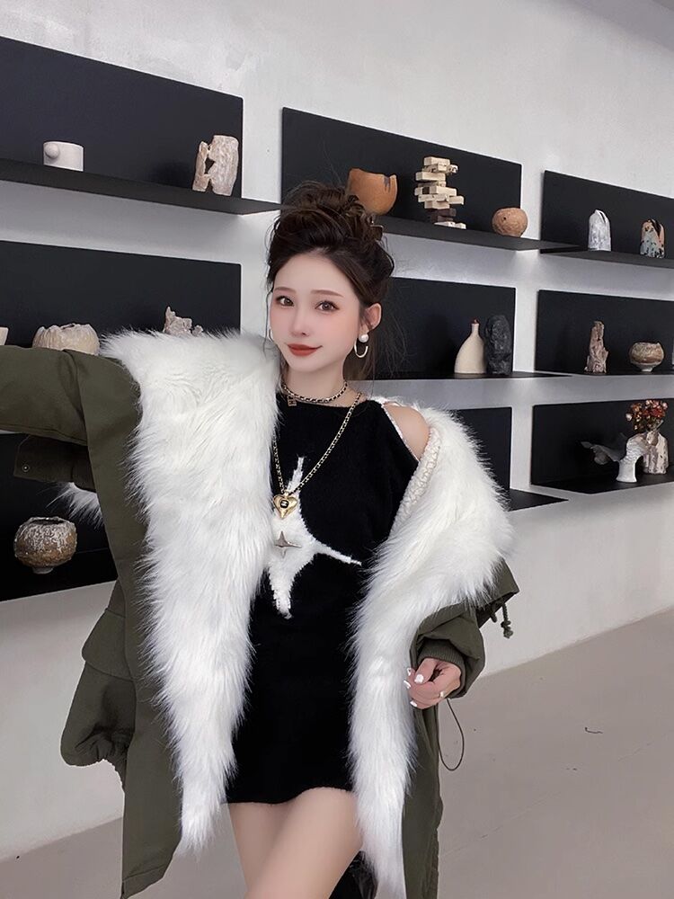 VADEL ボアインナー付き モッズコート カーキ コヨーテファー 【公式通販】