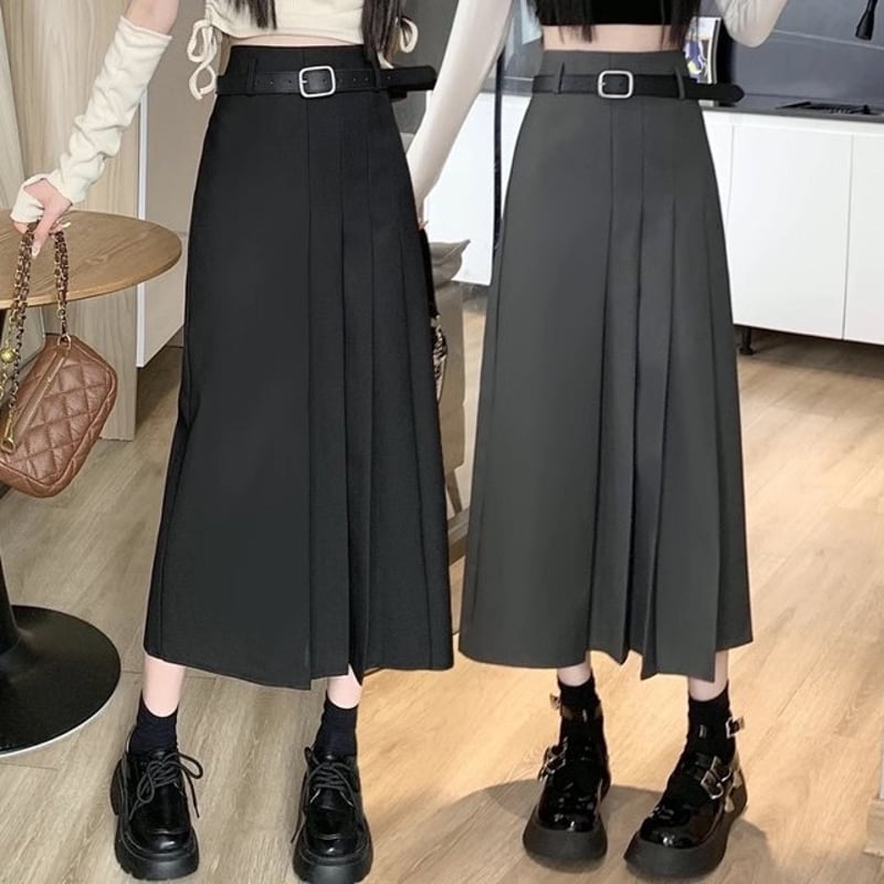 HACHYARDS ハーフプリーツスカート M ブラック新品未使用品 ハーフプリーツスカート ミモレスカート プリーツスカート ブラック