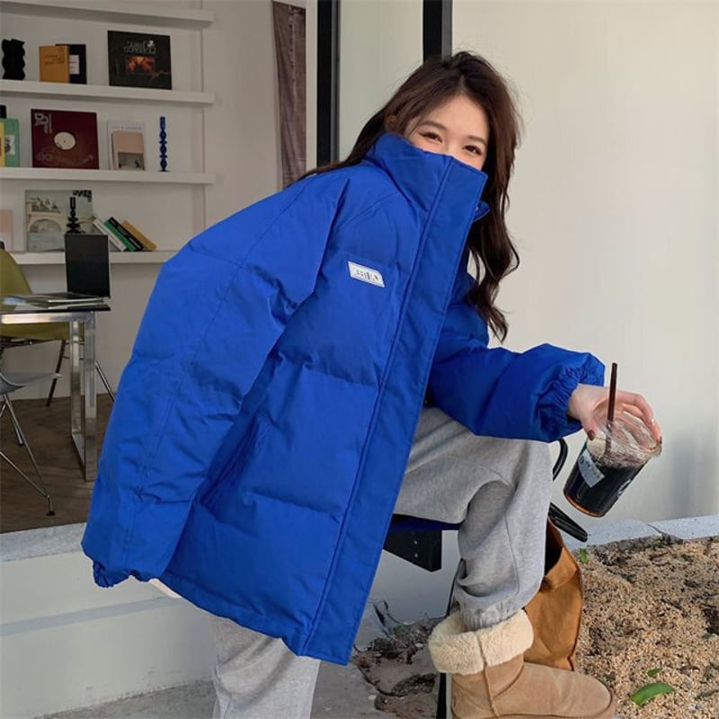 ブルーダウンジャケット ダウンジャケット ダウンコート コットン