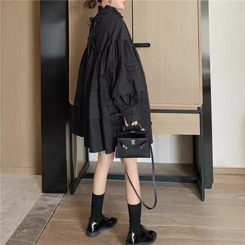 バックリボンブラウス シャツワンピース 2way シャツ ブラウス