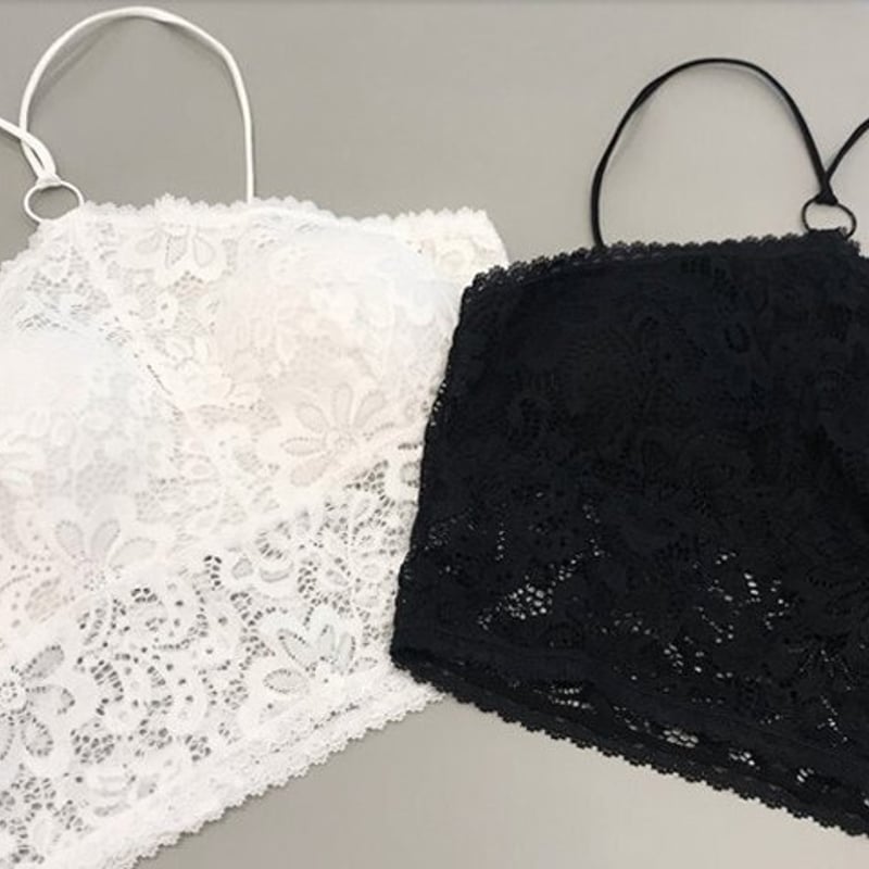 総レース ホルターネックカップ付き ブラトップ キャミソール下着 2