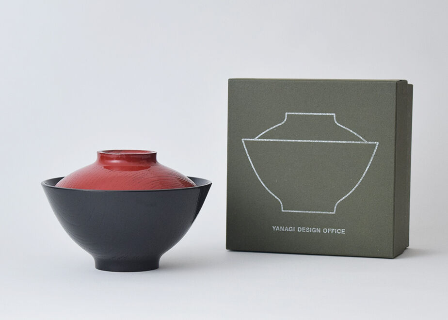 YANAGI DESIGN 柳宗理蓋付き煮物椀　目弾き小 蓋赤、本体黒 柳漆椀 目弾き大 | Yanagi-Shop