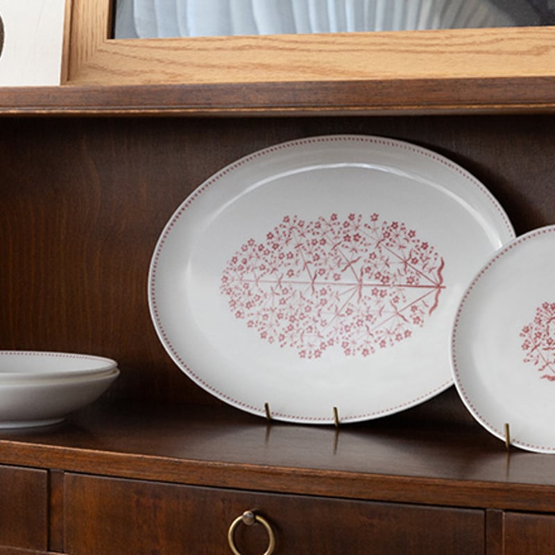 松村硬質陶器 柳宗理 KIKYO Matsumura 花柄皿 32cm ボーンチャイナ